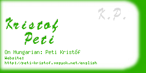 kristof peti business card