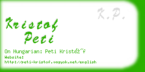 kristof peti business card